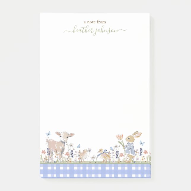 Bloco De Notas Hearthlight Notes Spring Soft Meadow Gingham (Frente)