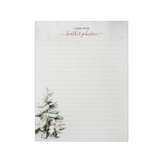 Bloco De Notas Hearthlight Notes Winter Cozy Dog Personalized (Invertido)