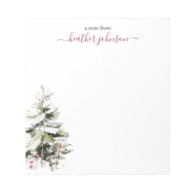 Bloco De Notas Hearthlight Notes Winter Cozy Dog Personalized (Frente)