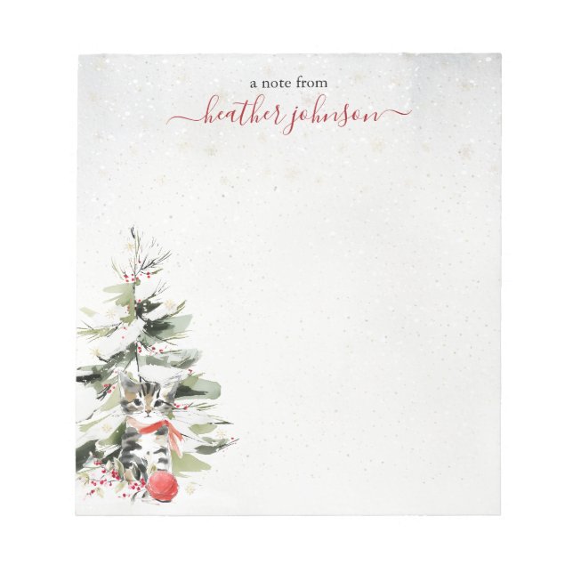 Bloco De Notas Hearthlight Notes Winter Cozy Kitten Personalized (Frente)