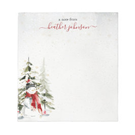 Bloco De Notas Hearthlight Notes Winter Snowman Personalized