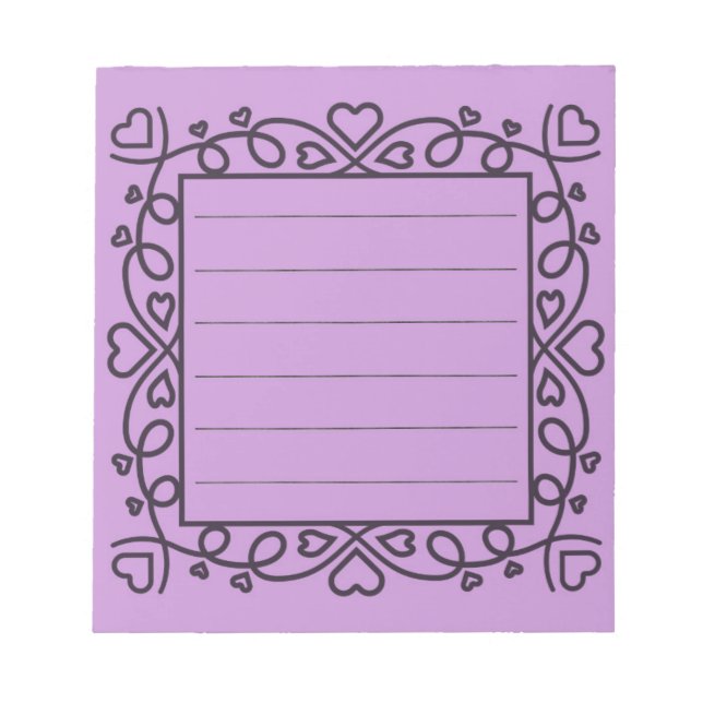 Bloco De Notas Hearts Border  (Frente)