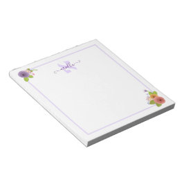 Bloco De Notas Hebraico Monograma ALEF Posto Floral Personalizado