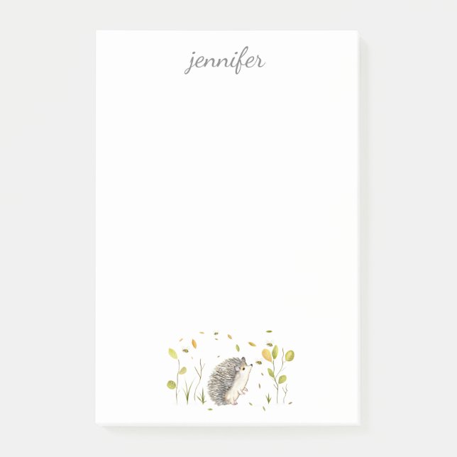 Bloco De Notas Hedgehog Personalize as Notas do Post-it® (Frente)