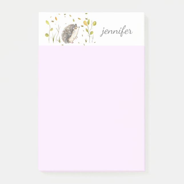 Bloco De Notas Hedgehog Personalize as Notas do Post-it® (Frente)