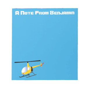 Bloco De Notas Helicóptero de desenho animado amarelo