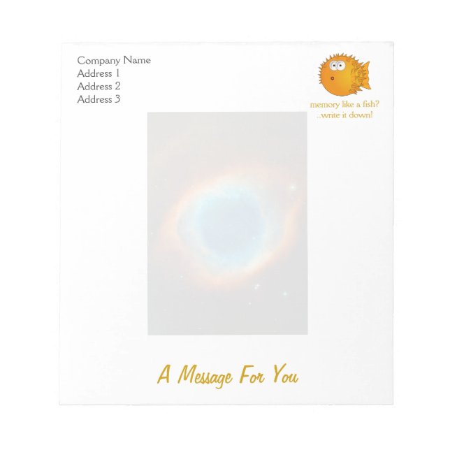 Bloco De Notas Helix Nebula, Galáxias e Estrelas (Frente)