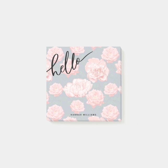 Bloco De Notas HELLO Adicione suas notas de nome (Frente)