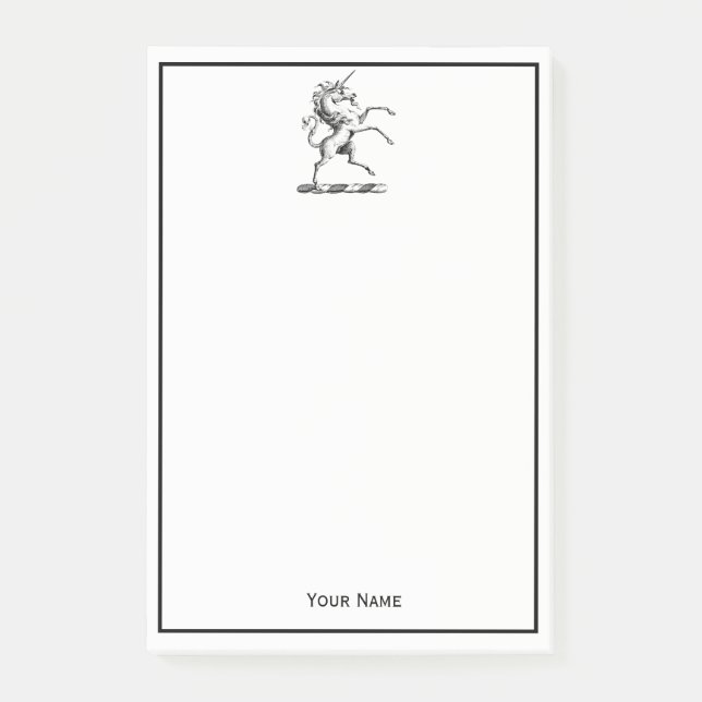 Bloco De Notas Herádico Casaco de Criação de Armas do Unicórnio (Frente)