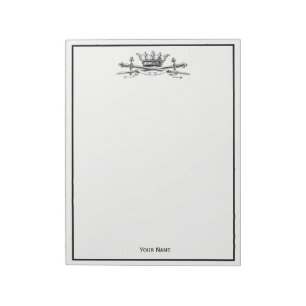 Bloco De Notas Heráldica Crown Crown Swords Sabers Emblem Crest