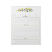 Herbs Lemons Páginas do Organizador de Receitas Bo