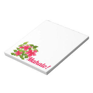 Bloco De Notas Hibiscus Mahalo, rosa-havaiano