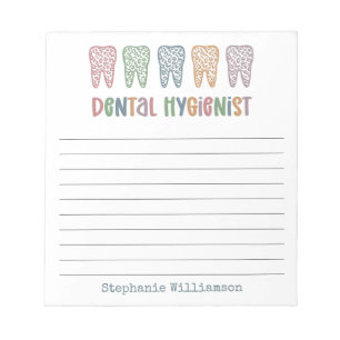 Bloco De Notas Higienista Dental Personalizado   RDH Dentist Cute