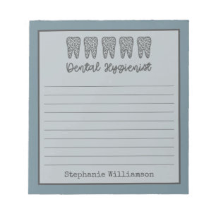 Bloco De Notas Higienista Dentária Personalizada Dentista RDH