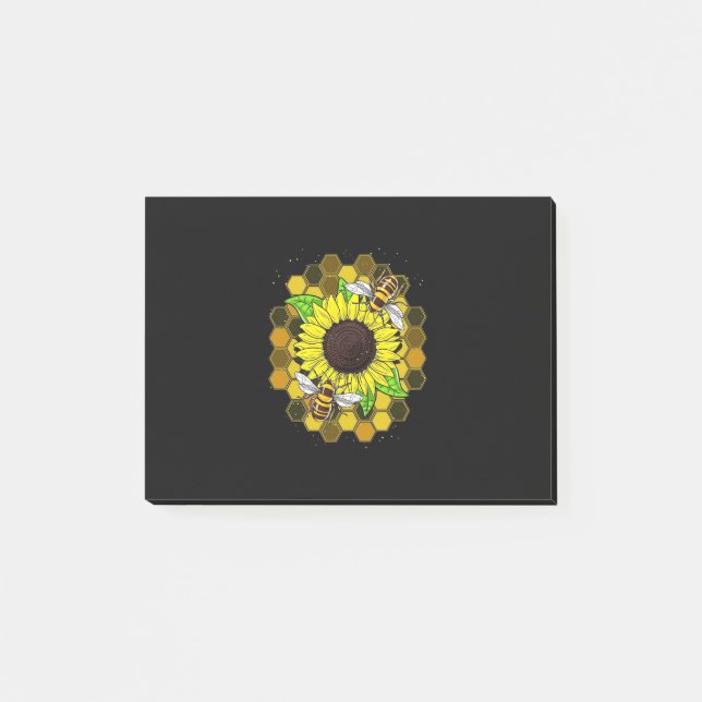 Bloco De Notas Hippie Sunflower Bees (Frente)