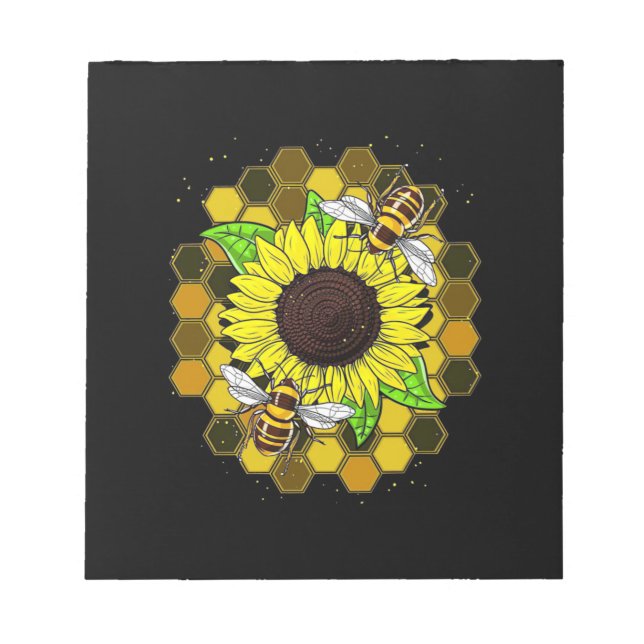 Bloco De Notas Hippie Sunflower Bees (Frente)