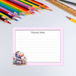 Bloco De Notas Hippo Cótulo Aquarela Cuja Linhas