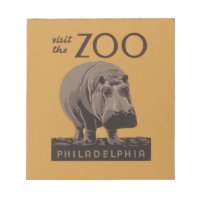 Hippopotamus vintage hippo zoo poster wpa