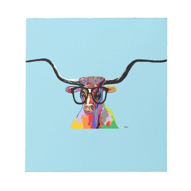 Bloco De Notas Hipster Longhorn (Frente)