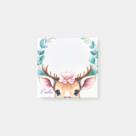 Bloco De Notas Hirsch mit Blumen - Wasserfarbe Kindermotiv