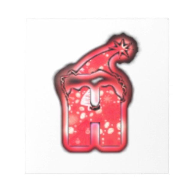 Bloco De Notas Ho Ho! Santa Claus Chapéu Feliz Estrela de Natal.p (Frente)