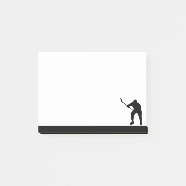 Bloco De Notas Hockey Player Athlete Sport Silhouette (Frente)