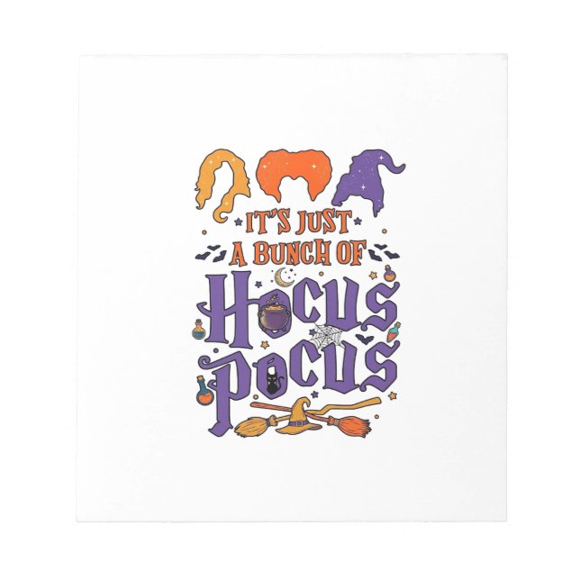 Bloco De Notas Hocus Pocus Halloween Bruxas Caldeirão Vassoura Ga (Frente)