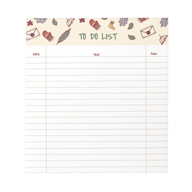 Bloco De Notas Holiday To-Do List Notepad (Frente)