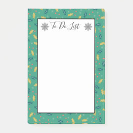 Bloco De Notas Holly de Natal deixa a lista de neve para fazer