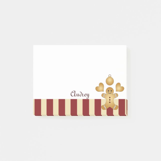 Bloco De Notas Homem de Biscoito Personalizado Natalino (Frente)
