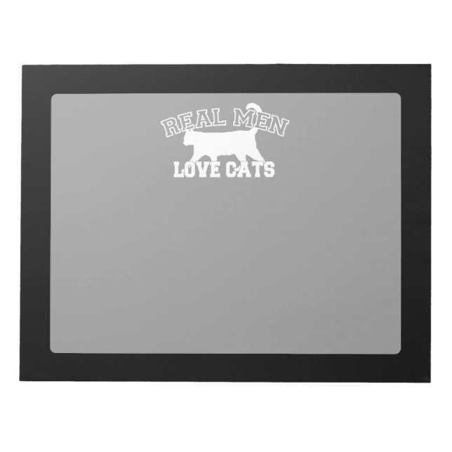 Bloco De Notas Homens Reais Adoram Gatos Silhout (Frente)