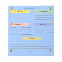 Bloco de Notas Homeschool Hoje – Assuntos Diários