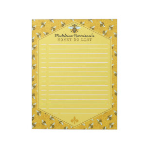Bloco De Notas Honeycomb Bumble Bee Honey Do List Personalizado