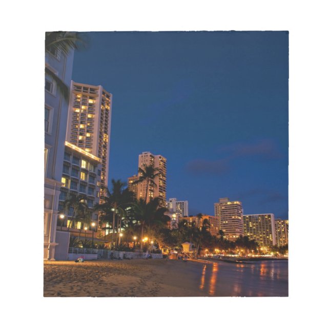 Bloco De Notas Honolulu, Oahu, Havaí. Exposição noturna (Frente)