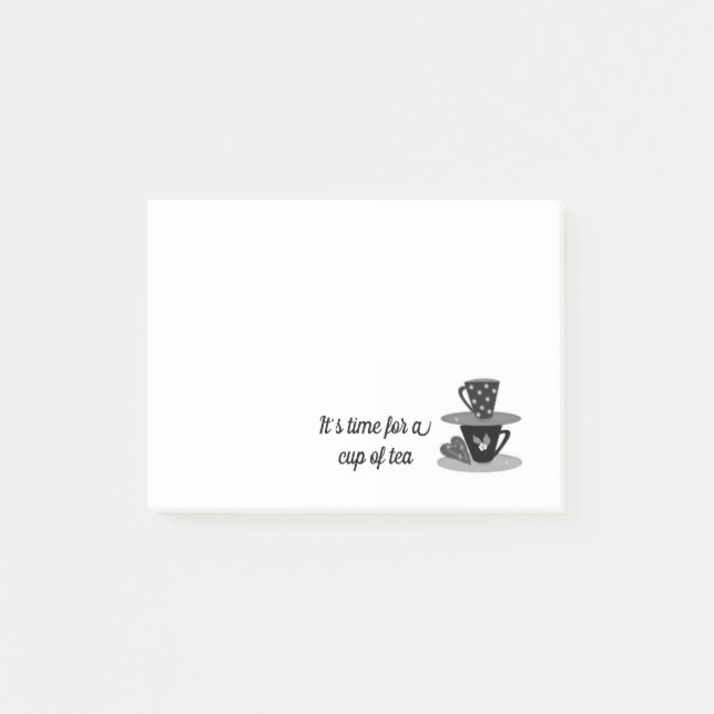 Bloco De Notas Hora De Uma Xícara De Chá (Frente)