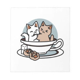 Bloco De Notas Hora do Tea Meow - Design de Gato e Chá