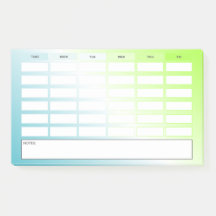 Horário Semanal do Gradiente Verde Azul Moderno