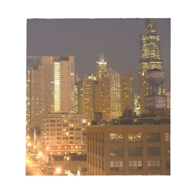 Bloco De Notas Horizonte de Chicago, Illinois, do West Loop em (Frente)