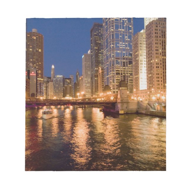 Bloco De Notas Horizonte de Chicago, Illinois, e Rio Chicago às 2 (Frente)
