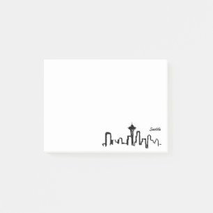 Bloco De Notas horizonte de Seattle a tinta preta
