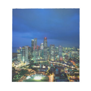 Bloco De Notas Horizonte de Singapura à noite, Singapura