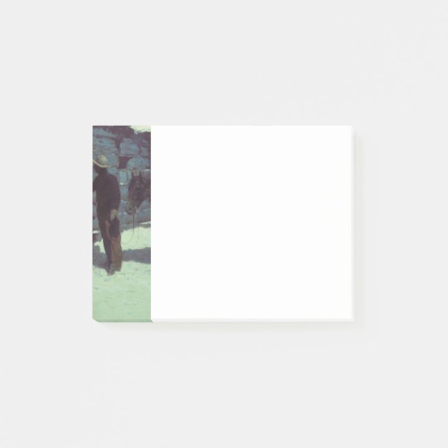 Bloco De Notas Horse and Cowboy Winter Snow (Frente)