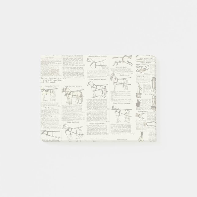 Bloco De Notas Horse Antique Advertising Newpaper Art (Frente)