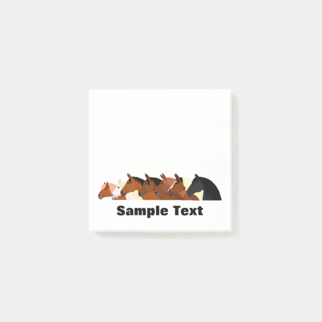 Bloco De Notas horse sideview group post it (Frente)