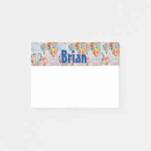 Bloco De Notas Hot Air Balloon Watercolor Mens Post it Notes