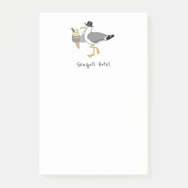 Bloco De Notas Hotel/Aluguer de Ilustração de Feriado de Seagull  (Frente)