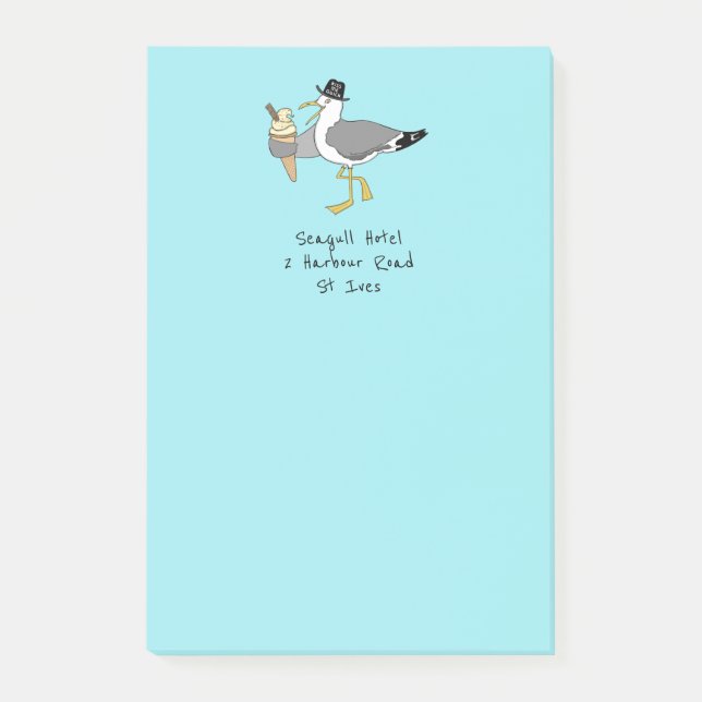 Bloco De Notas Hotel/Aluguer de Ilustração de Feriado de Seagull  (Frente)