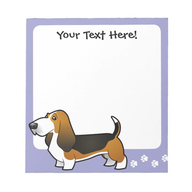 Bloco De Notas Hound de Cartoon Basset (Frente)