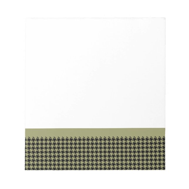 Bloco De Notas Houndstooth Avocado e Preto (Frente)