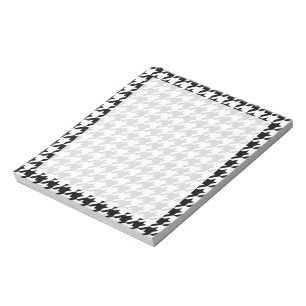 Bloco De Notas Houndstooth preto & branco